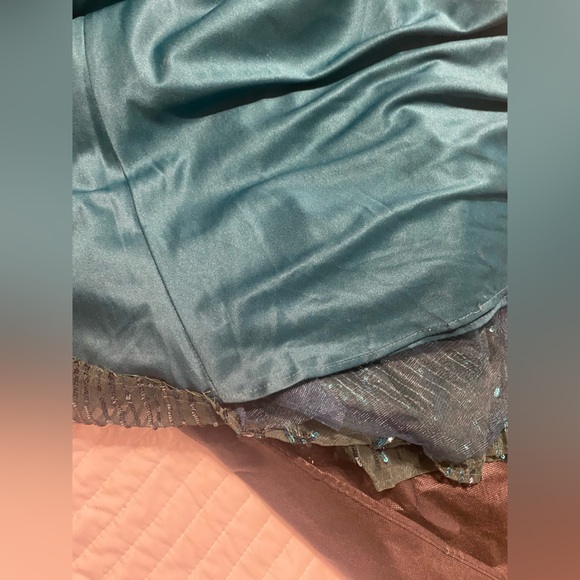 2 Cute Emerald One Shoulder Prom Dress - Picture 6 of 7